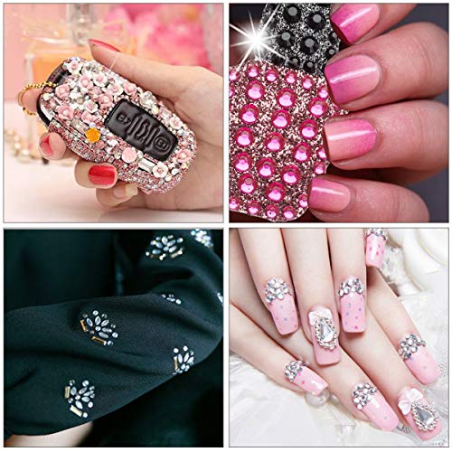 PHOGARY 870pcs 12 Hojas Autoadhesivas Rhinestone Sticker, Multicolor Bling Craft Jewels Crystal Gem Stickers