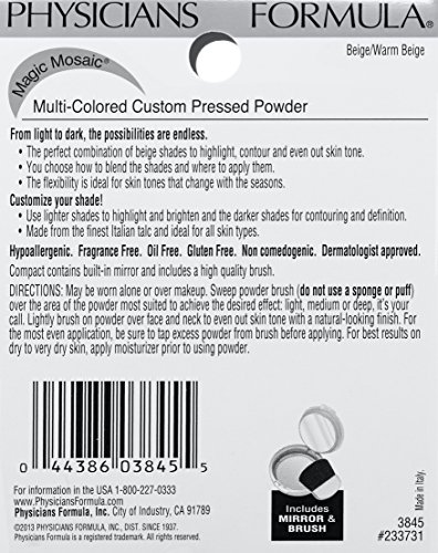 Physicians Formula Magic Mosaic Multi-Colored Custom Face Powder, Beige-Warm Beige, 0.3-Ounces by Physicians Formula