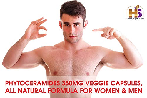 Phytoceramides, 350 Milligram, 90 Veggie Capsules with advanced Ceramides Formulation (3 months supply) Deep Skin Moisturizing, Plant Derived, GMO and Gluten Free - USA Made