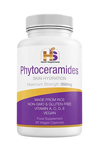 Phytoceramides, 350 Milligram, 90 Veggie Capsules with advanced Ceramides Formulation (3 months supply) Deep Skin Moisturizing, Plant Derived, GMO and Gluten Free - USA Made