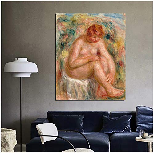 Pierre Auguste Renoir Sexy Woman Canvas Painting Prints Sala de estar Decoración del hogar Arte de la pared moderno Cuadro de pintura al óleo -60x80cm Sin marco