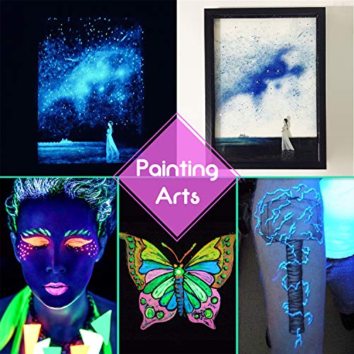 Pigmento de Resina Epoxi Fluorescente - Resina Epoxídica Pigmento de Polvo Luminoso para Resin, Slime, Uñas - Glow In The Dark Pigment Luminiscentes Powder para Nail, Pintura, Acrílico - 10 Colores