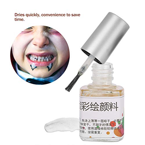 Pigmento del diente, 7ml Color colorido no tóxico diente coloreado pintura pigmento para Halloween Cosplay Masquerade(blanco)