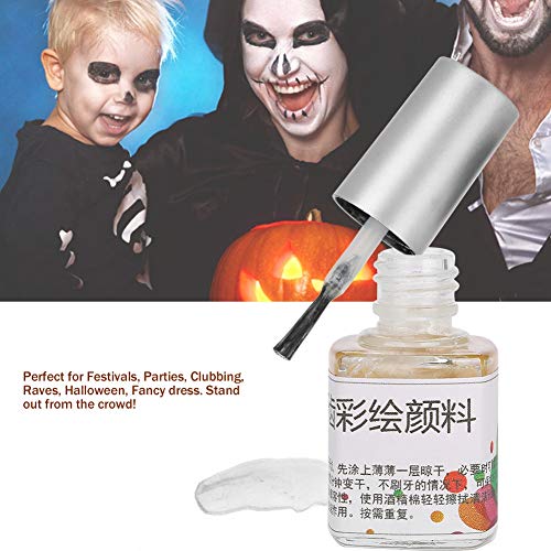 Pigmento del diente, 7ml Color colorido no tóxico diente coloreado pintura pigmento para Halloween Cosplay Masquerade(blanco)