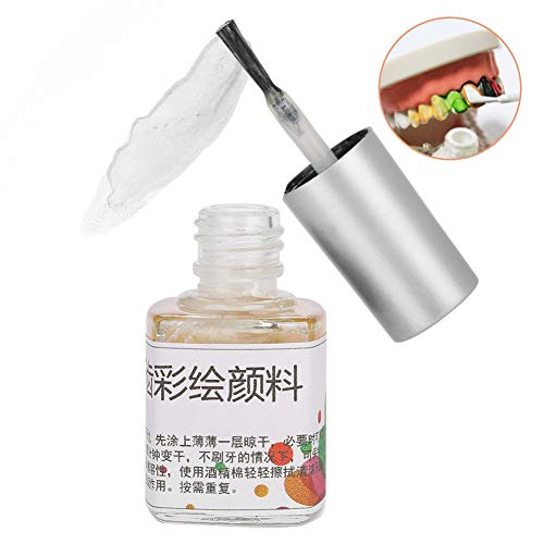 Pigmento del diente, 7ml Color colorido no tóxico diente coloreado pintura pigmento para Halloween Cosplay Masquerade(blanco)