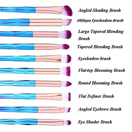 Pincel para maquillaje, juego de ojos: Best Choice 10 Piece Essence - Shader, Apply Better Cosmetics, Brush Bucket