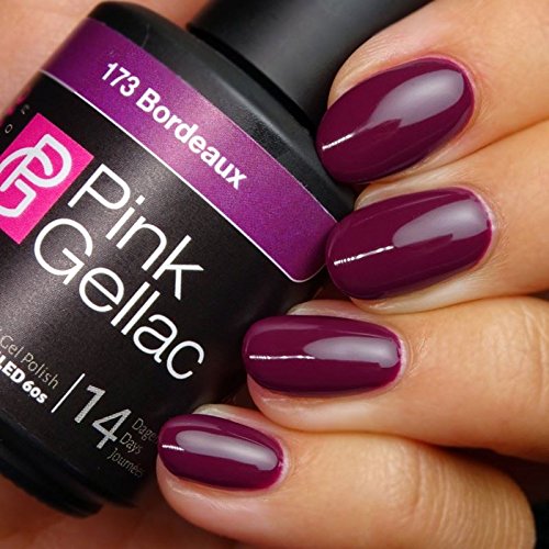 Pink Gellac 173 Burdeos Color Esmalte Gel Permanente 14 días