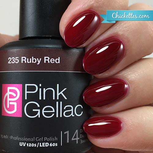 PINK Gellac color 235 Ruby Red esmalte pintauñas gel permanente 14 días …
