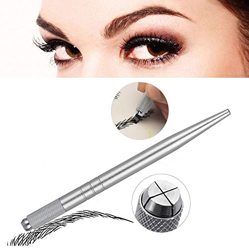 Pinkiou Eyebrow Tattoo Pen Microblading Máquina de maquillaje permanente (Plata)