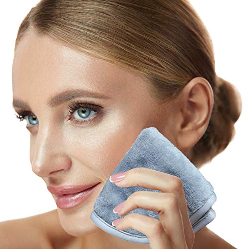 Pinowu Reutilizable Microfibra Paños Desmaquillantes (4pcs) para cara, Super suave Libre de químicos Toalla de limpieza facial para todo tipo de pieles (20x20cm)