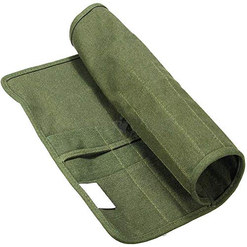 Pintura con cuchillo de paleta, 5 piezas de espátula de acero con mango de madera y estuche de lienzo enroll ado, utilizado para pintar con pincel, óleo, acuarela，almacenamiento de pintura portátil