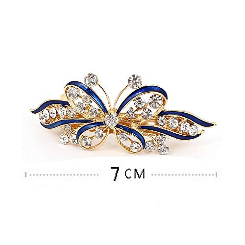 Pinza para el cabello de la boda Joyería nupcial Horquillas para el cabello Accesorios con broche de piedra de cristal brillante para mujeres y niñas 7.3 * 2.7 cm