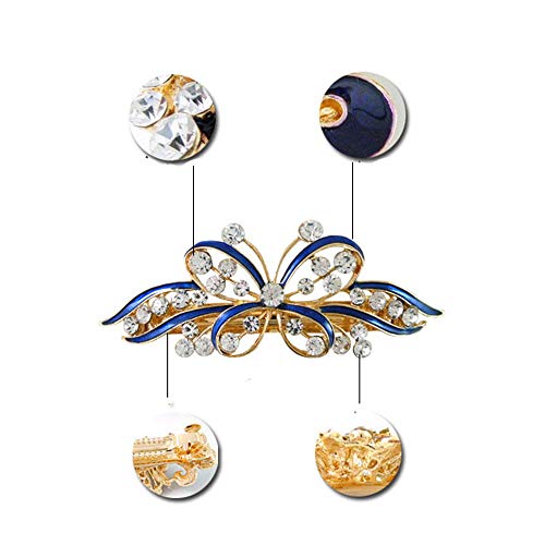 Pinza para el cabello de la boda Joyería nupcial Horquillas para el cabello Accesorios con broche de piedra de cristal brillante para mujeres y niñas 7.3 * 2.7 cm