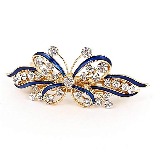 Pinza para el cabello de la boda Joyería nupcial Horquillas para el cabello Accesorios con broche de piedra de cristal brillante para mujeres y niñas 7.3 * 2.7 cm