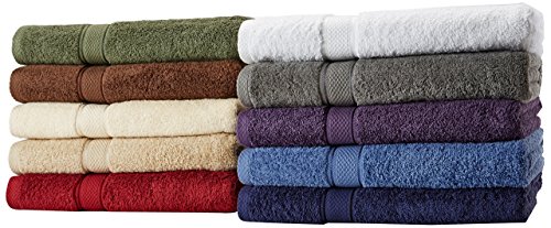 Pinzon by Amazon - Juego de toallas de algodón egipcio (2 toallas de baño y 4 toallas de manos), color morado