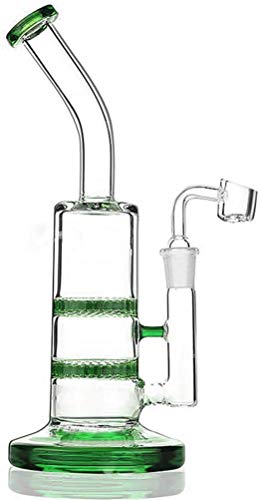 Pipa de agua de cristal con cuenco de cuarzo verde