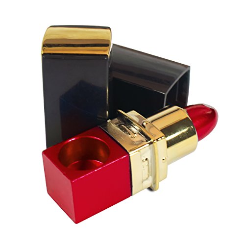 Pipa de tabaco con forma de colorete de labios Formax420, metal, Rojo, Small