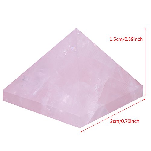 Pirámide de cristal, cristal rosa rosa cuarzo pirámide Feng Shui espiritual reiki figuras de cristal curativo decoración del hogar