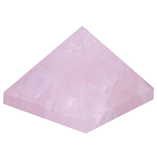 Pirámide de cristal, cristal rosa rosa cuarzo pirámide Feng Shui espiritual reiki figuras de cristal curativo decoración del hogar