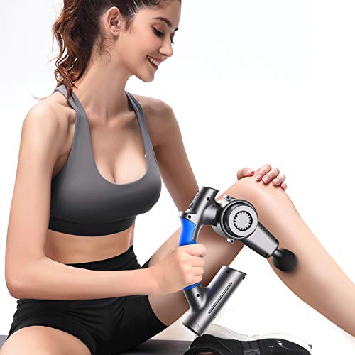 Pistola de Masaje Muscular, RENPHO Masajeador de Percusión Profundo con Brazo Ajustable y 6 Cabezales de Masaje Masajeador Portátil Ligero para el Alivio de la Tensión Muscular