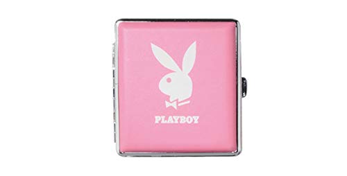 Pitillera PLAYBOY rígida para 20 Cigarrillos. 9 x 10 cm. Diseños Variados. 1 Unidad (Rosa un Conejo)