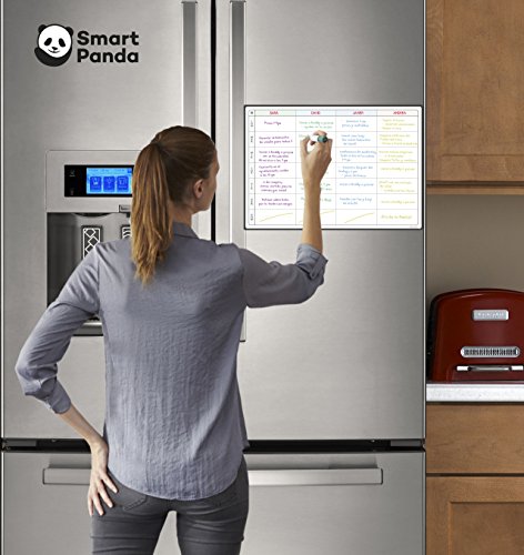 Pizarra Planificadora de Comidas y de Planes por SmartPanda - Calendario Magnético Grande Ideal para Planificar Estudios, Tareas o Dietas - Pizarra Blanca para la Nevera – Semanal, En Español
