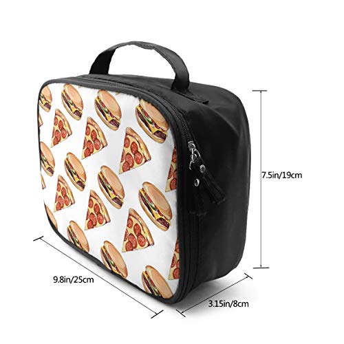 Pizza&Burger - Estuche de viaje para maquillaje y cosméticos, organizador portátil para artistas, bolsa de almacenamiento