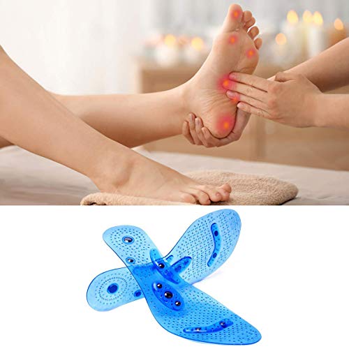Plantilla Masaje, Plantilla para Reflexología y Acupresión con Transpirable y Cómoda, Efecto Promoción Circulatoria, Plantillas Flexibles Magnéticas para Adelgazar y Perder Peso 2 Pcs,B,S