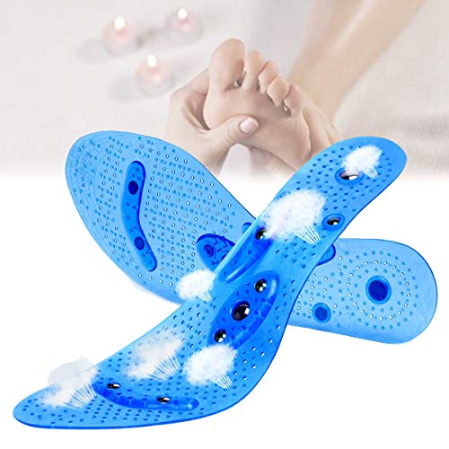 Plantilla Masaje, Plantilla para Reflexología y Acupresión con Transpirable y Cómoda, Efecto Promoción Circulatoria, Plantillas Flexibles Magnéticas para Adelgazar y Perder Peso 2 Pcs,B,S