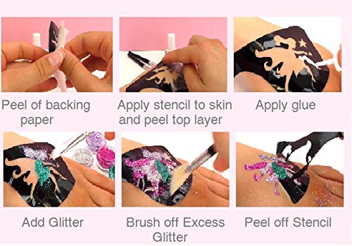 Plantillas para tatuaje con brillo Henna glitter tattoo stencils (Plantillas de tatuajes de Egipto c2 v)