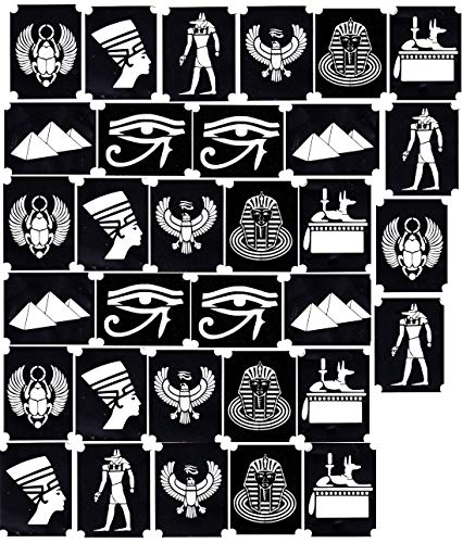 Plantillas para tatuaje con brillo Henna glitter tattoo stencils (Plantillas de tatuajes de Egipto c2 v)