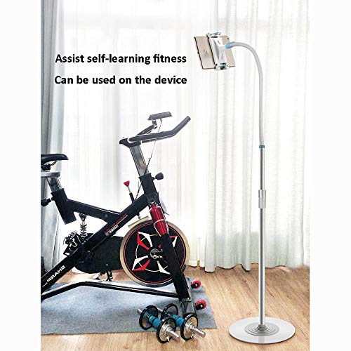 Plata Aleación De Aluminio Soporte Tablet 7,Altura Regulable 136-187cm/53.5-73.6in Tripode para Ipad 2018 para Grabación De Videos De Youtube, Maquillaje, Selfies, Fotografía, Transmisión En Vivo