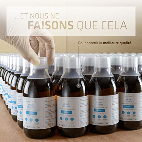 Plata Coloidal 40 PPM 500mL ● 100% natural ● Tapón dosificador Rociar para llenar ● Mayor Concentración partículas pequeñas mejores resultados ●  Solución certificada por 3 laboratorios