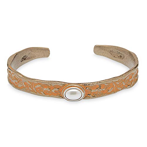 Platadepalo Outlet Pulsera con Perla Fondo del mar Naranja