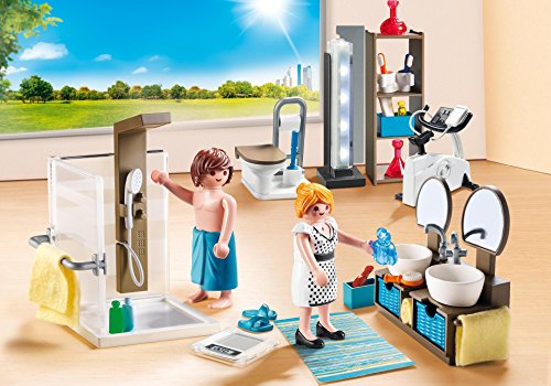 PLAYMOBIL City Life Baño, con Efectos de Luz, a Partir de 4 Años (9268)