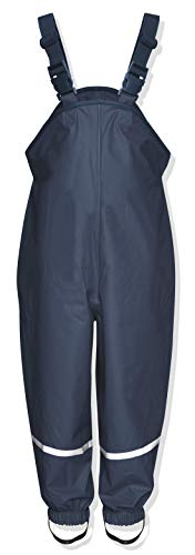 Playshoes Regenlatzhose Mit Textilfutter - Pantalones con manga larga para niños, Azul (Marino), 3-4 Years