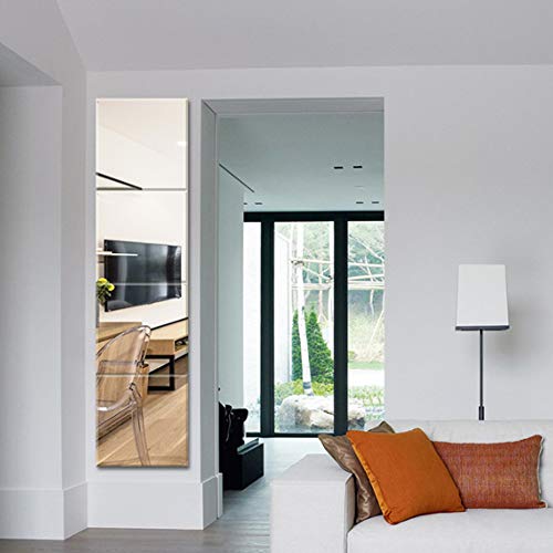 PLIENG Azulejos De Espejo De Pared Juego De Espejos Sin Marco De Cristal HD Espejos De Maquillaje De Larga Duración para Puertas De Hogar Y Baño Decoración Regalos De Mujer,20x20cm