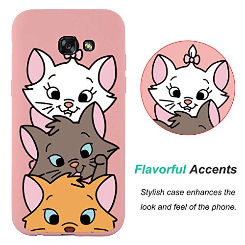 Pnakqil Funda Samsung Galaxy A5 2017 Rosa Ultrafina y Ligero Flexible Soft Carcasa TPU Suave Silicona Case Anti Golpes Bumper Protectora Cover para Teléfono Samsung GalaxyA5, Cerdo