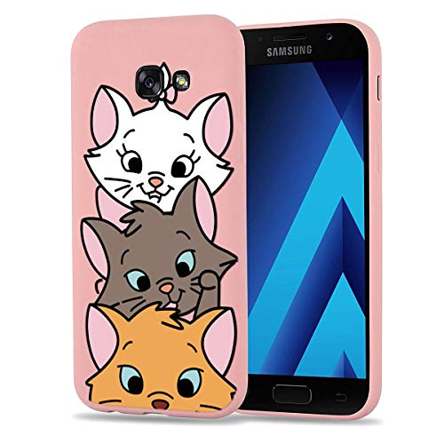 Pnakqil Funda Samsung Galaxy A5 2017 Rosa Ultrafina y Ligero Flexible Soft Carcasa TPU Suave Silicona Case Anti Golpes Bumper Protectora Cover para Teléfono Samsung GalaxyA5, Cerdo