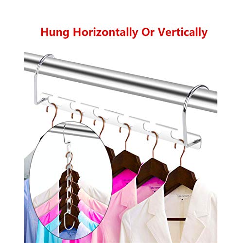 Polly Online 4 Piezas  Perchas mágicas Perchas de Ahorro de Espacio Organizador de Ropa de Vestuario Ranuras de Acero Inoxidable Tipo U de 6  Percha de Ropa Space Saver