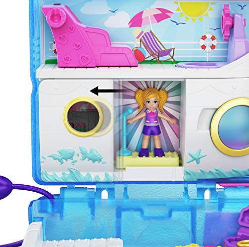 Polly Pocket Cofre Crucero Sweet Sails con muñecas y accesorios, juguete +4 años (Mattel GKJ49)