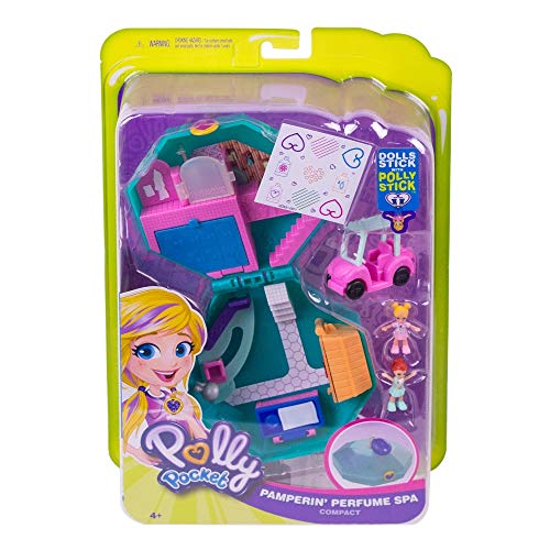 Polly Pocket Cofre Perfume Spa, Muñeca con Accesorios (Mattel GDK81)