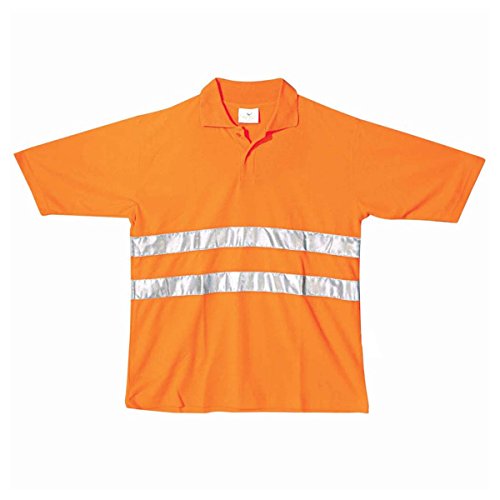 Polo de Manga Corta de Alta Visibilidad Poliéster Naranja, Naranja