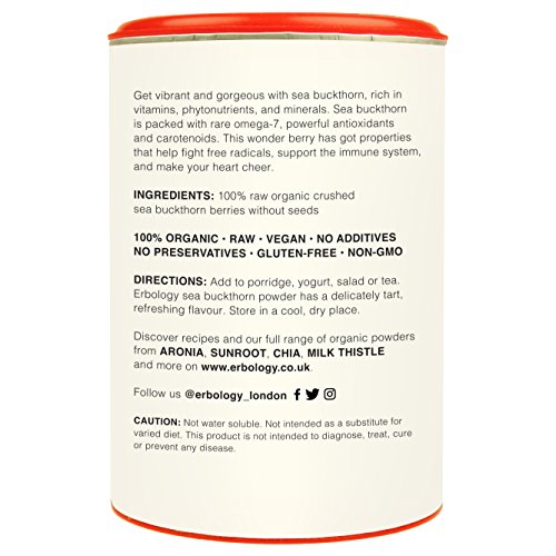 Polvo de Espino Amarillo Bio 35g - Omega 7 - Betacaroteno - Vitamina E - Potente Antioxidante