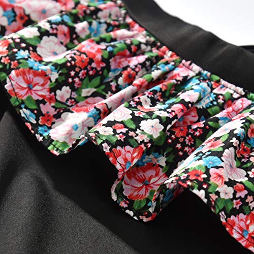 PoonStyling Traje de baño de una pieza para niñas pequeñas con volantes hawaianos para la playa, para niños (edad: 2-6 años) Negro Negro ( 130 cm(6-7 años)