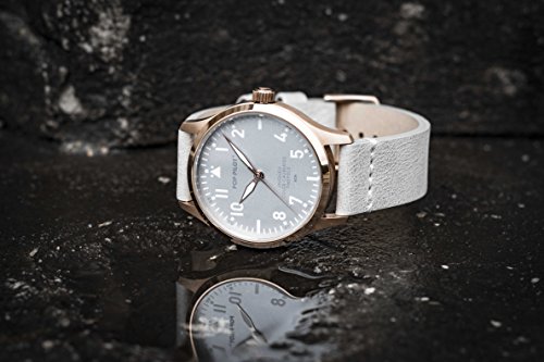 Pop De Pilot® Mujer Piloto Reloj BCN con pulsera de piel I impermeable rosegolden Mujer Reloj I 40 mm