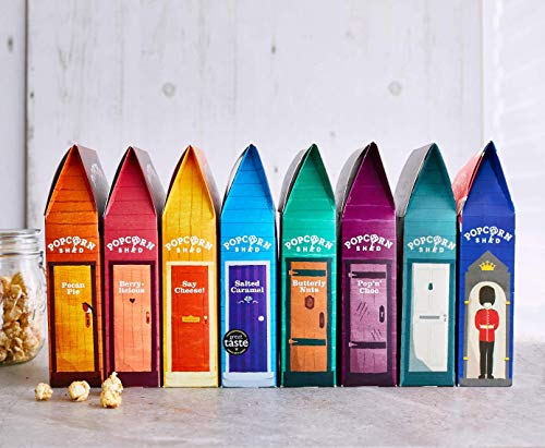 Popcorn Shed 8 Selection Pack - El regalo perfecto de palomitas de maíz - Popcorn Taster Pack | Snacks naturales, sin gluten y vegetarianos