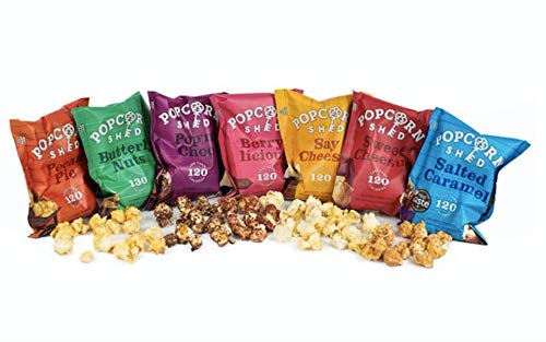 Popcorn Shed’s Paquete de selección de degustación de palomitas gourmet (paquete de 7): el regalo perfecto para palomitas de maíz | Snacks naturales, sin gluten y vegetarianos