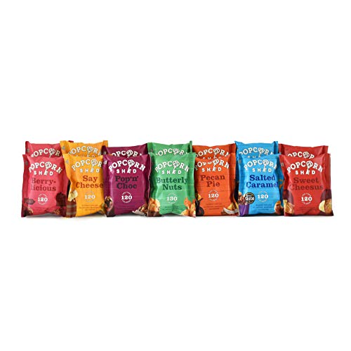 Popcorn Shed’s Paquete degustación de una selección de palomitas gourmet (paquete de 14): El regalo perfecto de palomitas de maíz | Snacks naturales, sin gluten y vegetarianos