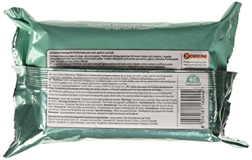 PORRINI Toallitas Higiene para Perro y Gato,Musgo Blanco Aloe, 40 uds, Perro